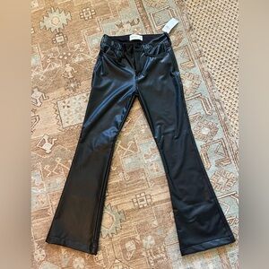 Faux leather flare pants
